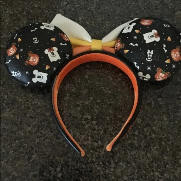 DISNEY LOUNGEFLY HALLOWEEN MICKEY MINNIE EARS HEADBAND NWOT SPOOKY - Picture 2 of 3
